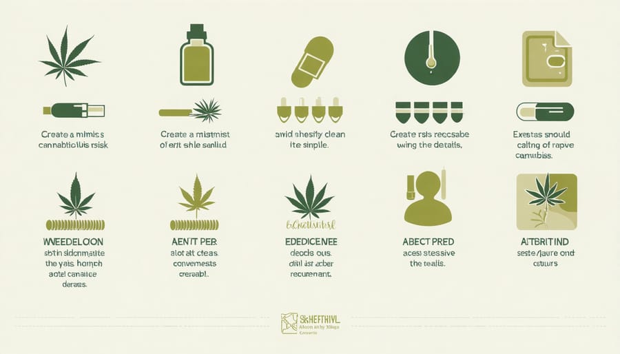 Diagram highlighting both medical benefits and health risks of using cannabis via vaping